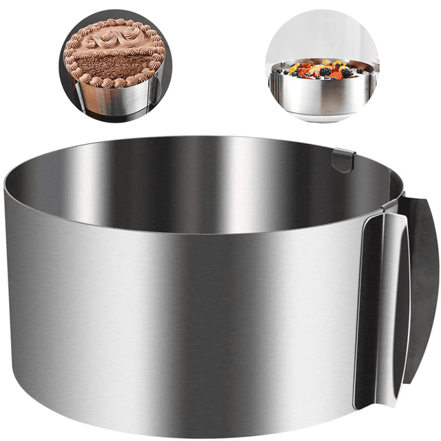 Decorating Mold Retractable Cake Ring: Non-Stick Food Grade Stainless Steel Adjustable Round Mould For Microwave Freezer Dishwasher Safe Diy Cooking Baking Mousse Cake Pastry