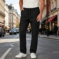 thumbnail image 2 of Mens Pants Casual Dqueduo Men's Casual Pants Teenager Fast-drying Straight-barrel Charge Pants Black L, 2 of 6