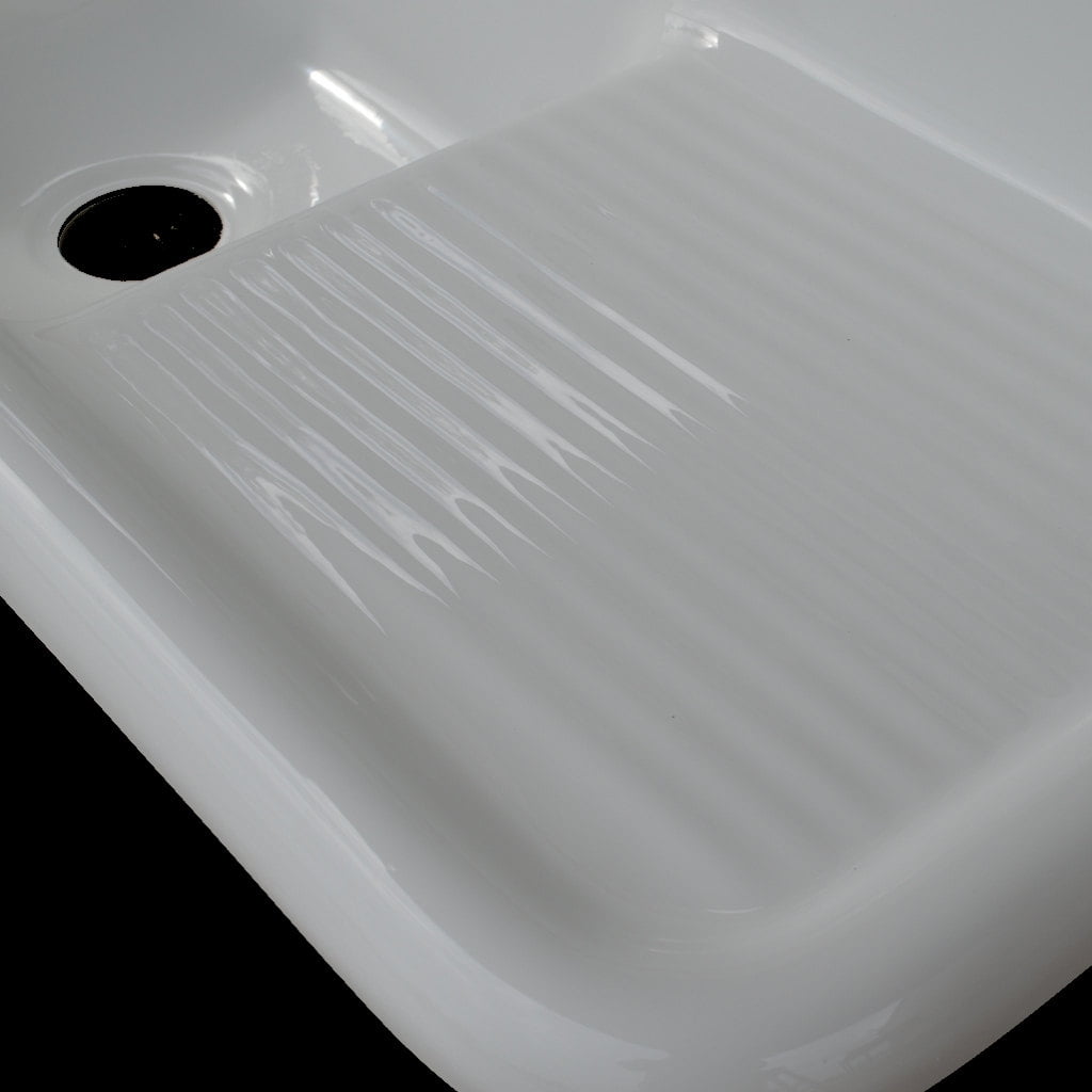 NBI Drainboard Sinks White Reinforced Cast Acryllic 42" x 20" Single Bowl Drainboard Sink