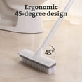 thumbnail image 4 of Eyliden Floor Scrub Brush with Long Handle, 2 in 1 Scrape Brush Stiff Bristle Shower Scrubber for Cleaning Patio Bathroom Garage Kitchen Wall Deck Tub Tile, 4 of 8