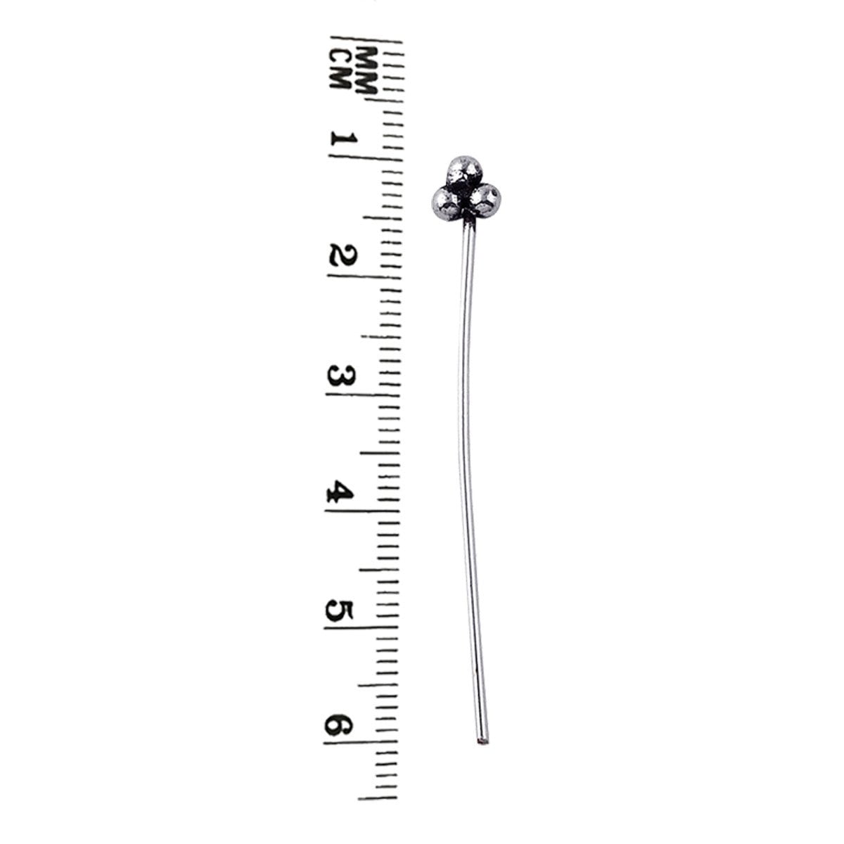 Silver Overlay 22 Gauge Head Pin with Granulated Tip HPSF-102-2/"