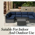 thumbnail image 3 of FKS LIFE Outdoor Patio Cushion Cover Outdoor Furniture Sofa Cushion Covers Waterproof 25.6x25.6x3.9 inches(14pack, Dark Blue), 3 of 7