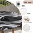 thumbnail image 3 of Abstract Waves Round Tablecloth for 55-60 Inch Tables,Fitted Table Cover with Elastic Edge,Black Grey Modern Geometric Striped Waterproof Outdoor Table Cloth Protector for Patio Garden Dinner Picnic, 3 of 9