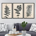 thumbnail image 3 of IDEA4WALL Framed Canvas Print Wall Art Set of 3 Retro Black Grunge Forest Plant Silhouette Wall Decor Vintage Nature Wilderness Botanical Duotone Prints Minimal Bohemian Artwork - Black 16"x24"x3, 3 of 5