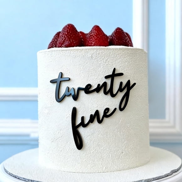 Topper para pastel Snvpnyd Twenty Fine de acrílico negro