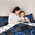 thumbnail image 5 of Castle Fairy Hexagon Gamer Queen Comforter Set,Abstract Video Game Bedding Comforter Set, 5 of 8
