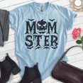 thumbnail image 2 of Momster Mom Halloween T-shirt, Unisex Women's Tee, Mom Halloween Gift Mother Fall Spooky Season, Heather Light Blue, Small, 2 of 6