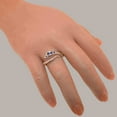 thumbnail image 5 of LBG British Made 18k Rose Gold Real Natural Sapphire Womens Band Ring - 33 size options - Size 8, 5 of 6