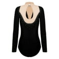 thumbnail image 4 of TSSOE Women's Rhinestones Long Sleeve Gymnastics Leotard Acrobatics Figure Skating Performance Black S, 4 of 5