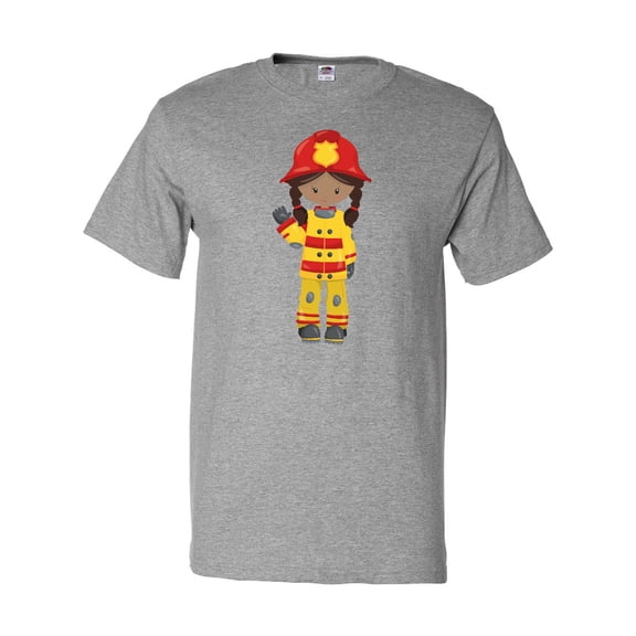 Inktastic African American Girl, Girl Fireman, Firefighter T-Shirt