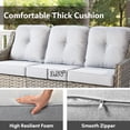 thumbnail image 4 of Vcatnet 6 Pieces Outdoor Patio Furniture Sets High Back All-Weather Wicker Patio Conversation Set with Ottomans & Solar Light Coffee Table, Gray, 4 of 10