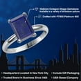 thumbnail image 2 of Gem Stone King PLAT-900 Platinum Blue Lapis Engagement Ring for Women | 3.00 Cttw | Emerald Cut 10X8MM | Gemstone Birthstone | Size 8, 2 of 6