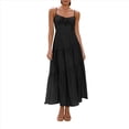 thumbnail image 1 of Vestido Fluido con Tirantes Finos y Corsé para Mujer, Ideal para Vacaciones en la Playa o Como Invitada de Boda Negro L, 1 of 10
