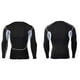 thumbnail image 5 of Soidarity Camisa delgada deportiva de manga larga de estilo informal de diseño Simple para hombre, camisetas estampadas de poliéster con cuello Uniforme atlético Malla Negro L Soidarity OD028984-01, 5 of 6