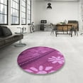 thumbnail image 4 of Ahgly Company Machine Washable Indoor Square Transitional Medium Violet Red Pink Area Rugs, 4' Square, 4 of 7