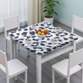 thumbnail image 3 of Blue and Dark Blue Leopard Pattern Square Fitted Tablecloth with Elastic Edge,Square Table Cover,Washable Elastic Table Cover for Home Kitchen Party Decor 34"x34", 3 of 6