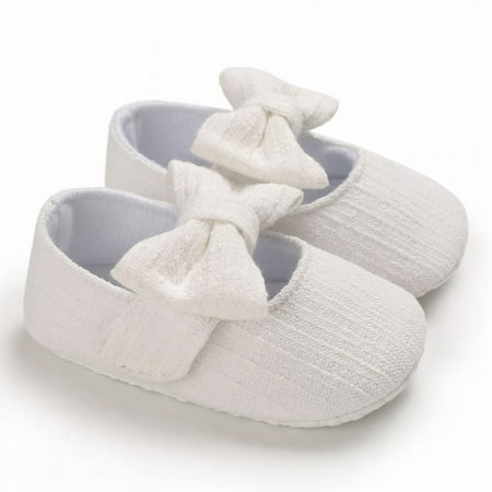 

Lnzyyephy Baby Girls Solid Color Shoes with Bow-knot Soft Sole Anti-slip Low-cut Princess Shoe for Spring Fall