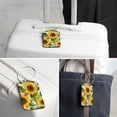 thumbnail image 6 of Square PU Leather Luggage Tags - 2 Pack with Privacy Cover and Stainless Steel Ring - Suitable for Travel, Backpack, Handbag - Suitcase Tags, Travel Tag Sunflower, 6 of 7