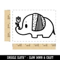 thumbnail image 2 of Baby Elephant Holding Tulip Rectangle Rubber Stamp Stamping Scrapbooking Crafting - Large 2.5in, 2 of 7