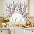 thumbnail image 4 of Easter Rabbits Swag Valance Curtains Pink Flower Bow Rod Pocket Swag Curtains Small Window Treatments for Kitchen Bathroom Bedroom 28" W x 36" L, 2 Panels, 4 of 9