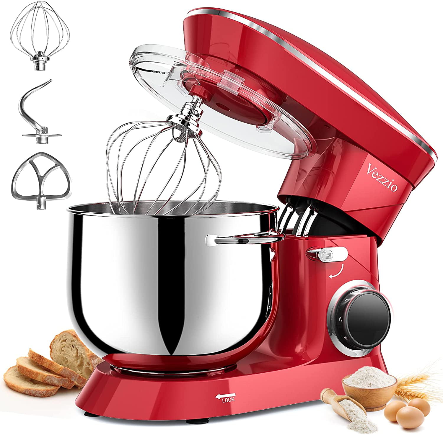 Afståelse millimeter Poleret 9.5 Qt Stand Mixer, 10-Speed Tilt-Head Food Mixer, Nathurium 660W Kitchen  Electric Mixer with Stainless Steel Bowl, Dishwasher-Safe Attachments for  Most Home Cooks (Red) - Walmart.com