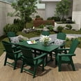thumbnail image 7 of WestinTrends Malibu Outdoor Dining Table for 6, All Weather Poly Lumber Adirondack 71" Trestle Long Dining Table with Umbrella Hole, Dark Green, 7 of 7