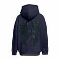 thumbnail image 5 of YMNXA Womens Hoodies With Pocket Long Sleeve Sparkling Wing Design Drawstring Comfortable Fashion Sweatshirt For Casual Daily Wear Navy Xs, 5 of 7