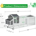 thumbnail image 4 of YODOLLA 95" Chicken Coop with Wheels, Poultry Cage Wooden Chicken Hutch Tractor with Run, Nesting Boxes, Ramps, Removable Tray, 4 of 9