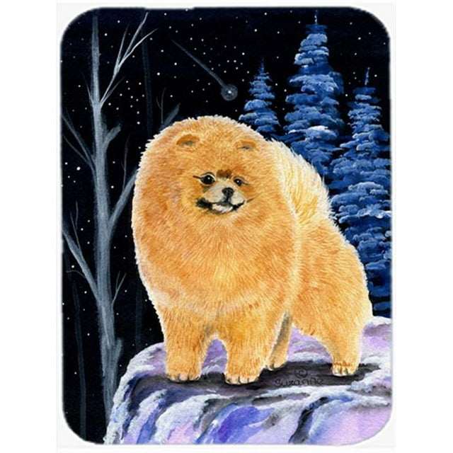 Starry Night Pomeranian Glass Cutting Board - Large