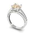 thumbnail image 2 of Solitaire with Accents Engagement Ring for Women - 2.21ct Natural Morganite in 14K White Gold Promise Ring, 2 of 6