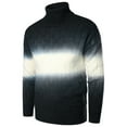 thumbnail image 4 of ZKCCNUK Men's Autumn And Winter New Youth Men's Gradient Printing Pullover Sweater Color Matching Turtleneck Warm Sweater Base on, 4 of 5