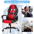 thumbnail image 4 of Dkelincs Gaming Chair Adjustable Game Chair PU Leather Computer Chair High Back Office Desk Chair with 360° Rolling Wheels & Lumbar Support for Teen, Red, 4 of 7