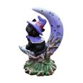 thumbnail image 2 of Estatua de gato negro con sombrero de bruja BLESIY adorno de Halloween para fiestas, 2 of 8