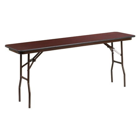 Flash Furniture YT-1872 72 in. Rectangular Mahogany Laminate Folding Training Table