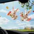 thumbnail image 3 of Diconna Car Rear View Mirror Pendant Cartoon Bunny Pattern Hanging Pendant Car Decorations Easter Ornaments, 3 of 8