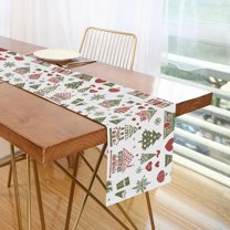 Yayeee Table Runner 90 inches Long Home Kitchen Dinning Party Decoration, Green Nordic Christmas