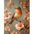 thumbnail image 1 of Qisvanset Framed Canvas Wall Art 12x16 Inch Robin Bird Floral Garden Vibrant Nature Wall Art, 1 of 5
