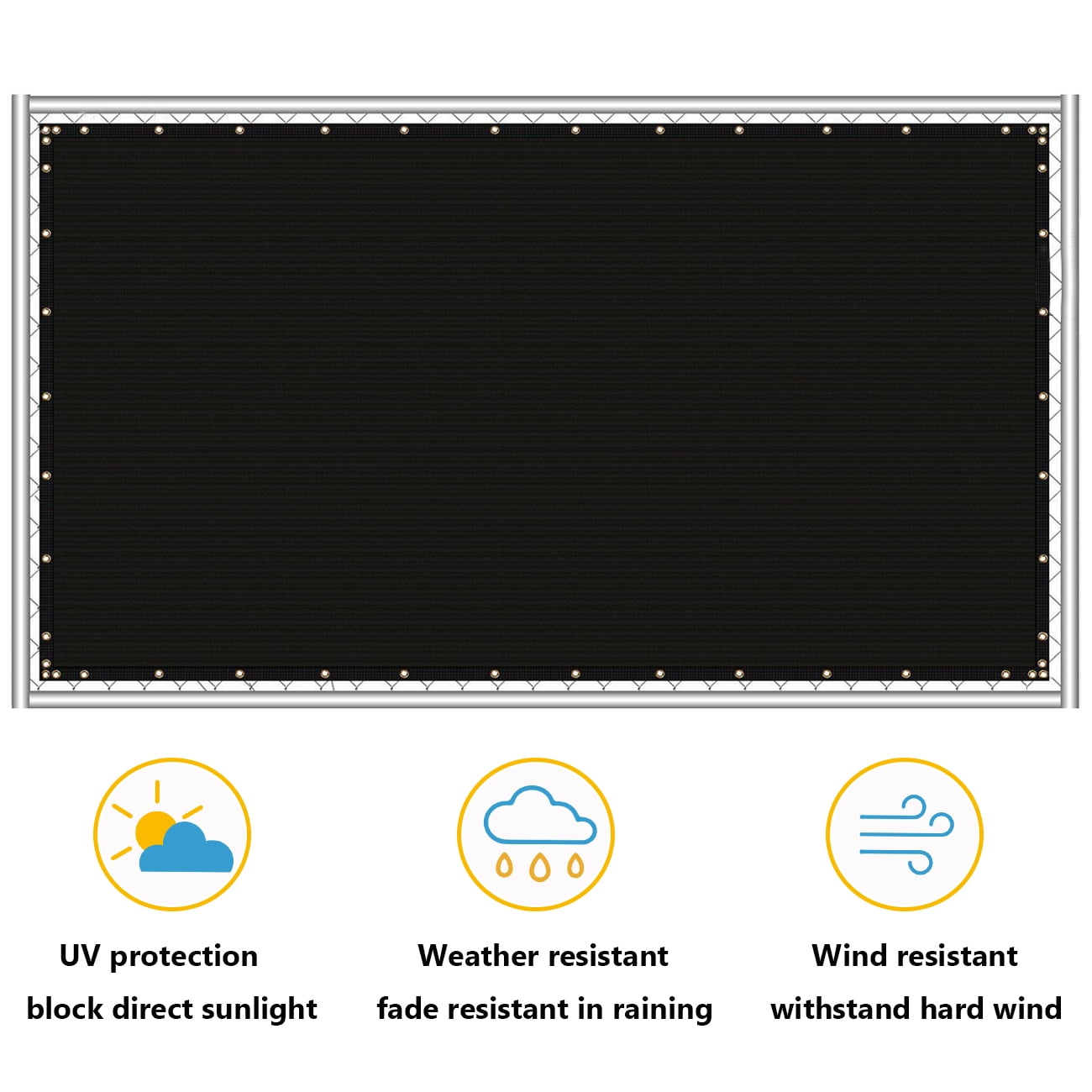 Bibana 6ft x 50ft Privacy Fence Screen Windscreen Shade Cloth for Garden and Balcony - Black