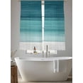 thumbnail image 5 of Teal Turquoise Ombre Sheer Curtains 63 Inch Length 2 Panels Set, Modern Abstract Gradient Lines Voile Window Treatment Rod Pocket Curtains Sheers Drapes for Bedroom/Living Room/Kitchen 52x"63"x2, 5 of 7