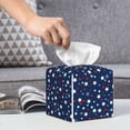 thumbnail image 6 of Lsque Colorful Stars Printed Tissue Box Cover Holder, Facial Paper Organizer Dispenser,Square with Bottom Belt, PVC Leather Decorative Organizer, 6 of 8