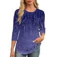 thumbnail image 6 of HomeGardon 3/4 Length Sleeve Womens Tops,Womens Shirts Clearance!Women's New Round Neck Cover Casual Printed Fashion Top,S-XXL, 6 of 7