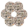thumbnail image 7 of Yayeee 6 PCS Drink Coasters with Holder Set Woven Absorbent Round Tabletop Hot Pad, Retro Collection Pattern, 7 of 7