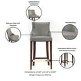 thumbnail image 4 of Manhattan Comfort Shubert Barstool with Solid Wood Frame in Dark Taupe, 4 of 7