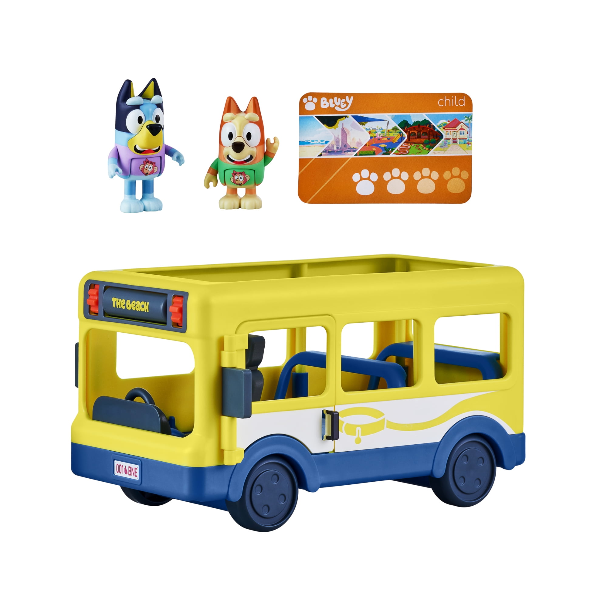 Bluey, Adventure Bus, Bus Vehicle Bluey and Bingo 2.5-3" Figures, 1 Accessory, Preschool, Ages 3+