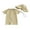 Khaki, variant on Baby Boy Striped One Piece Swimsuit Short Sleeve Half Zipper Non-Pilling Rash Guard Swimwear and Sun Hat Set for Infant