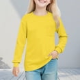 thumbnail image 2 of Atogsazn Childrens Girls Crew Neck Sweatshirt Kids Casual Loose Fit Pullover Sweatshirts Jogger Athletic Tops with Pocket 01-Orange 9-10 Years Fashion, 2 of 8