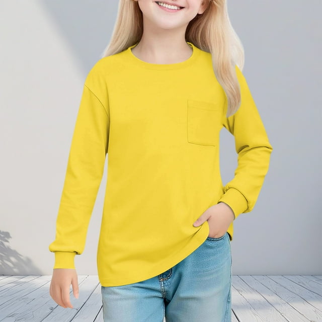 Cowsor Chandails à Col Rond Unis pour Fille Sans Capuchon, Décontractés, à Blocs de Couleur, Manches Longues, Chandails à Enfiler