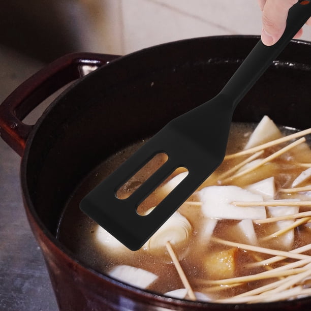 GOOHOCHY 2Ud Espátulas De Silicona Negras Para Cocina Resistente A Altas Temperaturas Uso En Hogar Y Restaurante