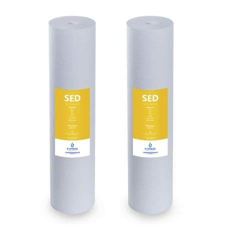 Express Water – 2 Pack Big Blue Sediment Replacement Filter – SED Dirt, Sand, Rust High Capacity Water Filter – Whole House Filtration – 5 Micron – 4.5” x 10”