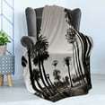 thumbnail image 4 of Palm Tree Soft Flannel Fleece Blanket, Los Angles Downtown Park View Tropical Nature California American Landmark, Cozy Plush for Indoor and Outdoor Use, 60" x 80", Dark Brown White, by Ambesonne, 4 of 5